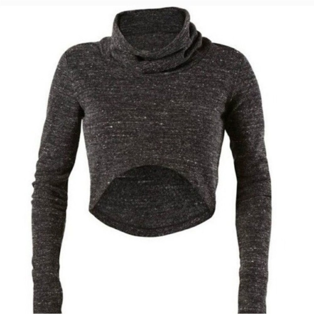 CAbi Glee Charcoal Gray Knit‎ Pullover Crop Top Women’s Sz Large #945